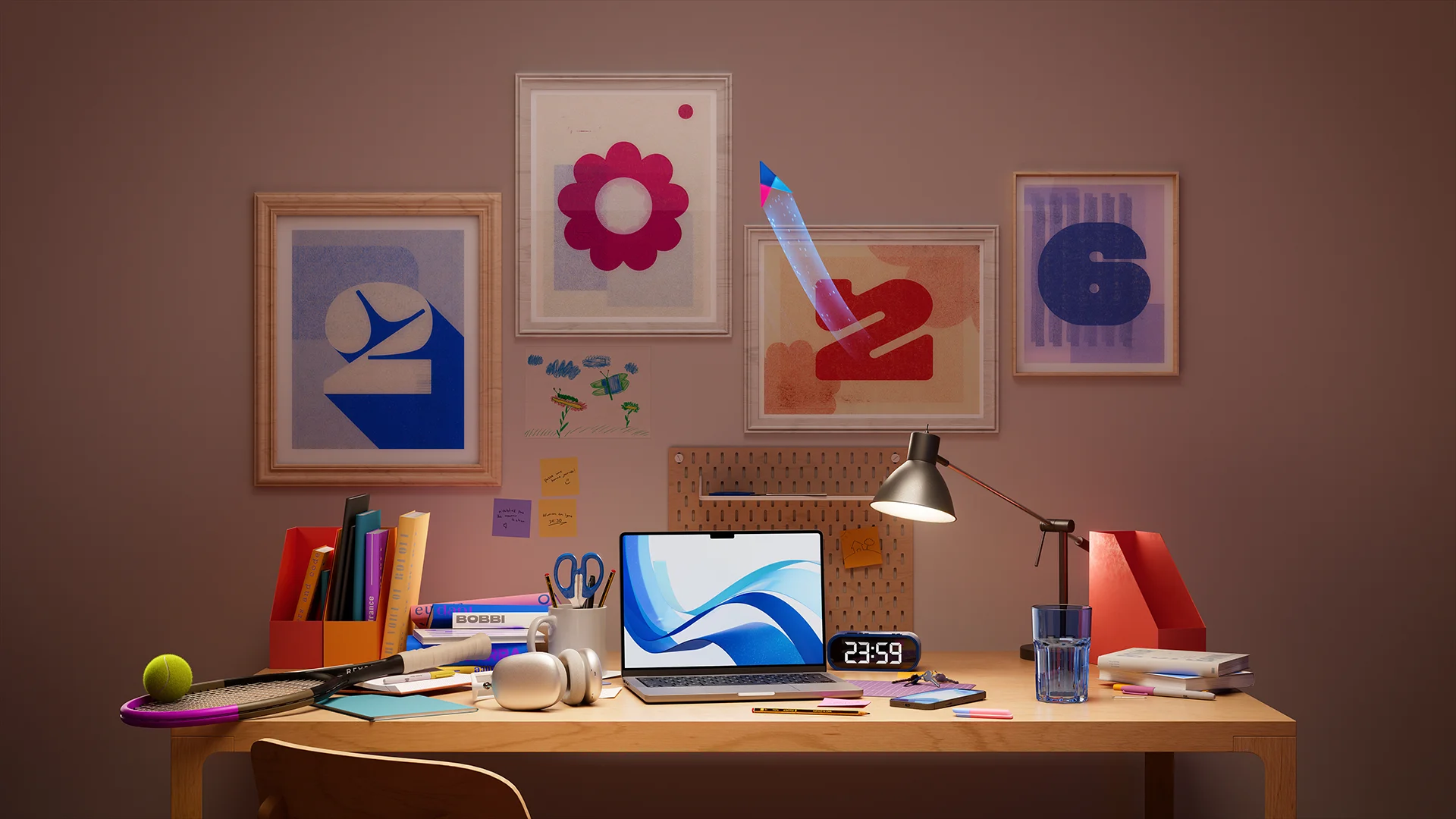 Interior with posters